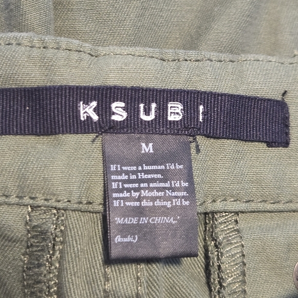 KSUBI Womens Army Green High Rise Interlude Ankle Cargo Pants Size Medium - Picture 13 of 14